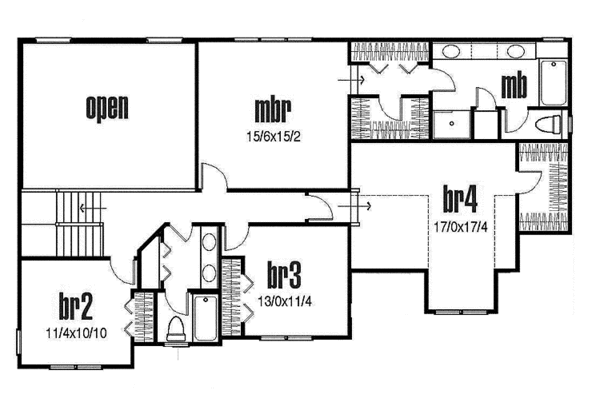 Home Plan - Traditional Floor Plan - Upper Floor Plan #435-21