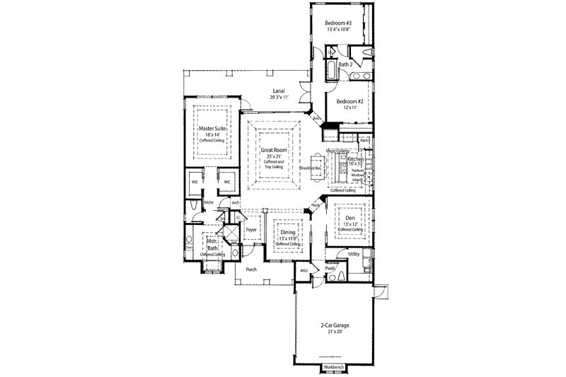Architectural House Design - Floor Plan - Main Floor 1 for Country House Plan #938-14 - 3 bed, 2.5 bath