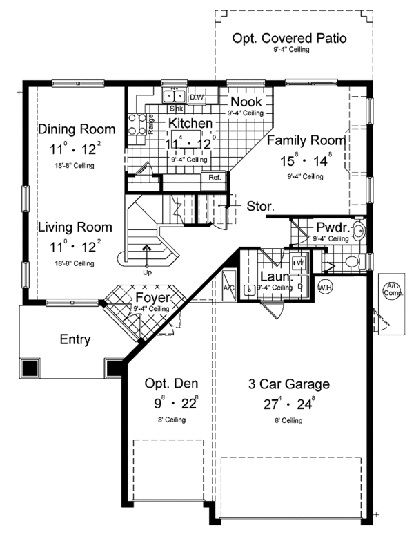 Home Plan - Mediterranean Floor Plan - Main Floor Plan #417-771