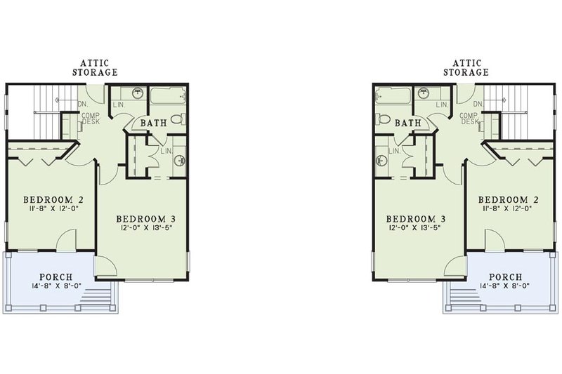 House Plan Design - Floor Plan - Upper Floor for Southern House Plan #17-2265 - 3 bed, 2.5 bath