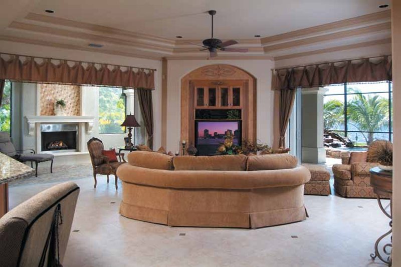 Dream House Plan - Interior - Family Room for Mediterranean House Plan #930-317 - 4 bed, 5 bath