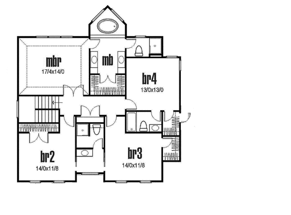Dream House Plan - Traditional Floor Plan - Upper Floor Plan #435-25