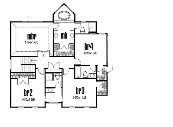 Home Plan - Traditional Floor Plan - Upper Floor Plan #435-25