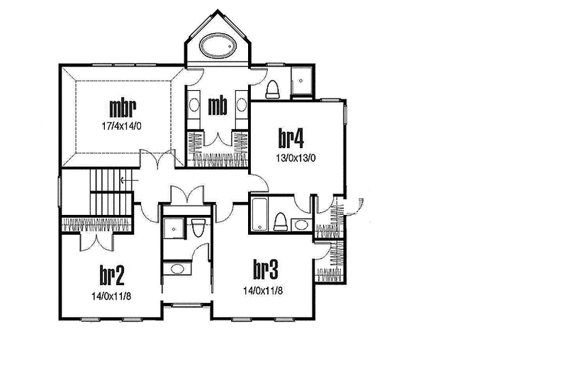 Dream House Plan - Floor Plan - Upper Floor for Traditional House Plan #435-25 - 4 bed, 3.5 bath