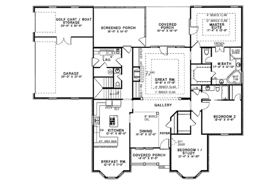 Floor Plan - Main Floor for Country House Plan #17-2747 - 3 bed, 2 bath