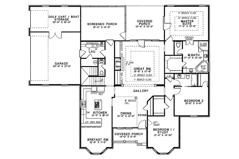 Home Plan - Floor Plan - Main Floor for Country House Plan #17-2747 - 3 bed, 2 bath