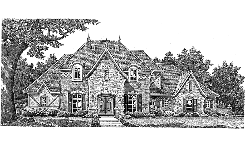 Home Plan - Exterior - Front Elevation 3 for Country House Plan #310-1249 - 4 bed, 4.5 bath