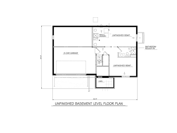 House Plan Design - Floor Plan - Lower Floor for Traditional House Plan #1122-8 - 3 bed, 1 bath