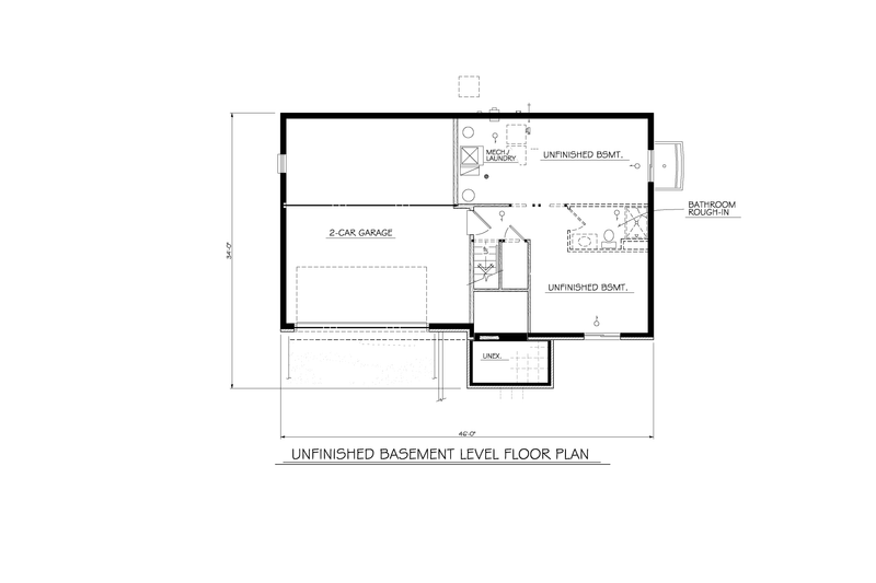 House Plan Design - Floor Plan - Lower Floor for Traditional House Plan #1122-8 - 3 bed, 1 bath
