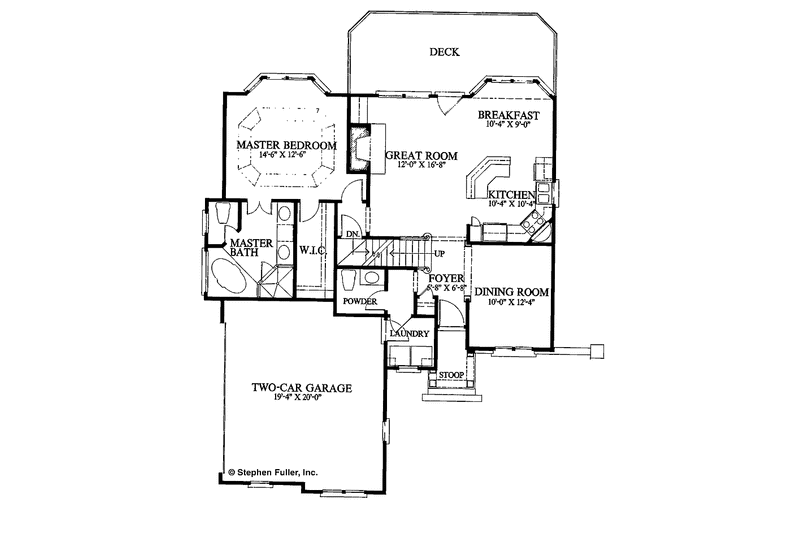 Architectural House Design - Floor Plan - Main Floor for Country House Plan #429-82 - 3 bed, 2.5 bath