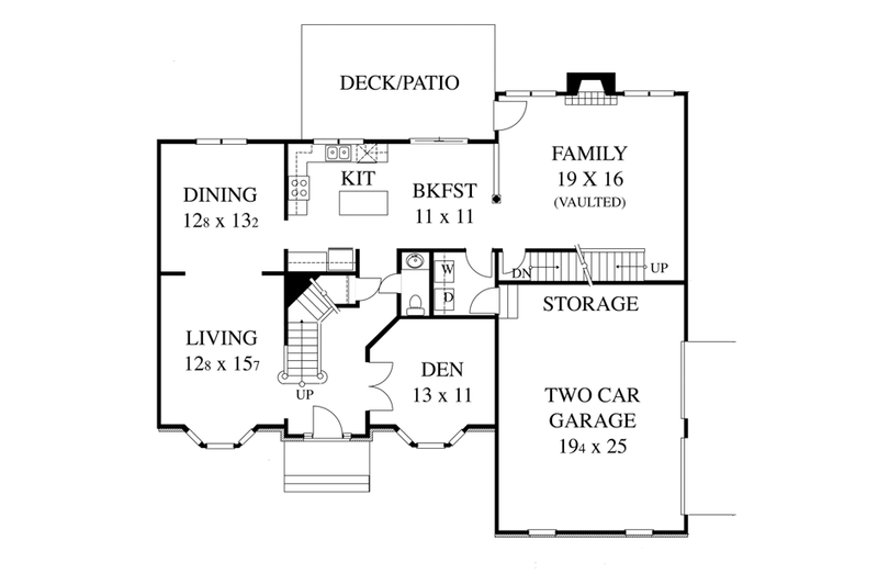 Home Plan - Floor Plan - Main Floor for Colonial House Plan #1053-49 - 4 bed, 2.5 bath