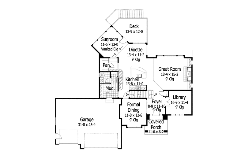 Home Plan - Floor Plan - Main Floor for Traditional House Plan #51-1054 - 4 bed, 2.5 bath