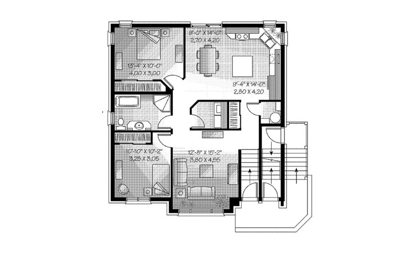 Home Plan - Floor Plan - Main Floor for European House Plan #23-2448 - 6 bed, 3 bath