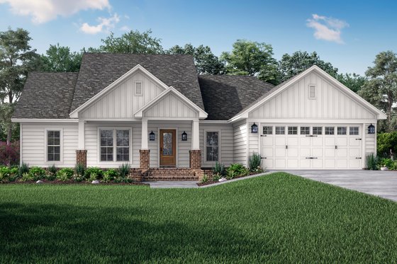 Exterior - Front Elevation 3 for Craftsman House Plan #430-78 - 3 bed, 2 bath