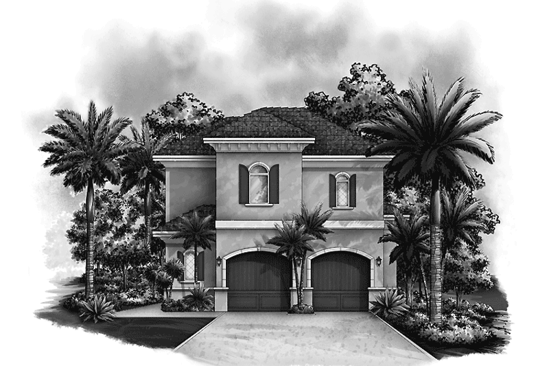 Architectural House Design - Mediterranean Exterior - Front Elevation Plan #1017-116