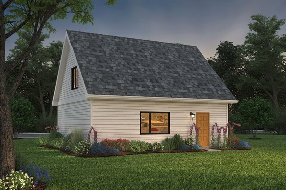 Exterior - Rear Elevation 3 for Bungalow House Plan #18-4502 - 1 bed, 1 bath