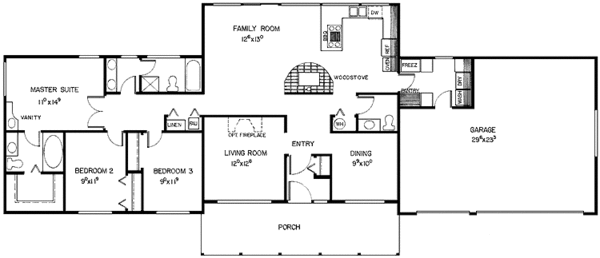 Architectural House Design - Log Floor Plan - Main Floor Plan #60-950