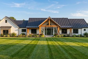 Exterior - Front Elevation for Barndominium House Plan #1064-302 - 3 bed, 3 bath