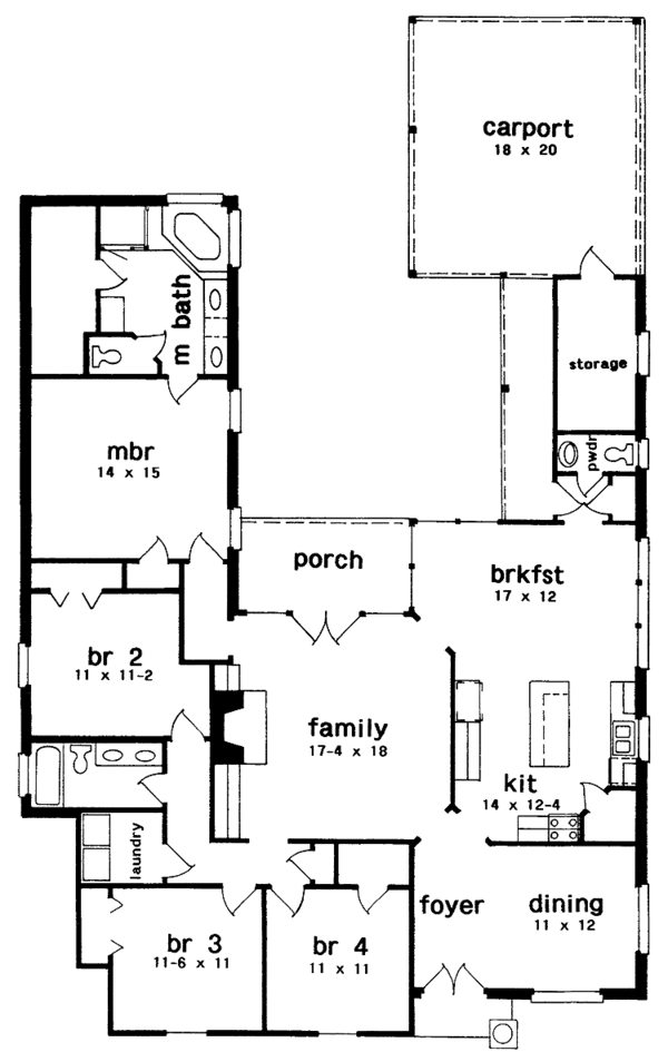 House Design - Country Floor Plan - Main Floor Plan #301-131