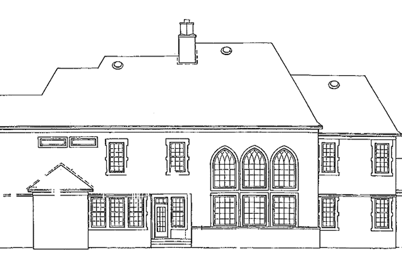 Home Plan - Exterior - Rear Elevation for European House Plan #952-140 - 3 bed, 3.5 bath