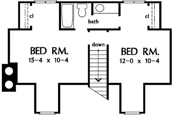 Floor Plan - Upper Floor for Country House Plan #929-537 - 3 bed, 2.5 bath