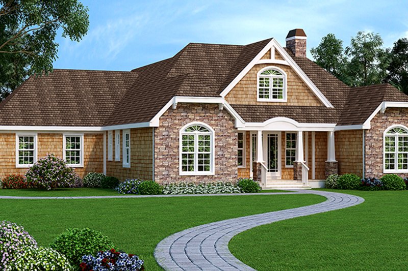 Home Plan - Exterior - Front Elevation 3 for European House Plan #456-116 - 3 bed, 2.5 bath