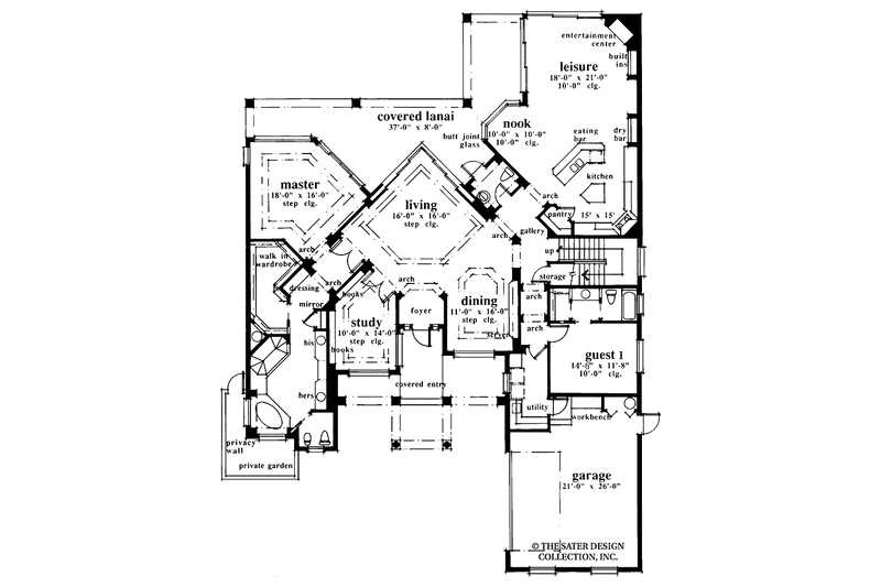 Architectural House Design - Floor Plan - Main Floor for Country House Plan #930-341 - 4 bed, 3.5 bath