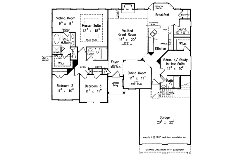 Home Plan - Floor Plan - Main Floor for European House Plan #927-206 - 4 bed, 3 bath