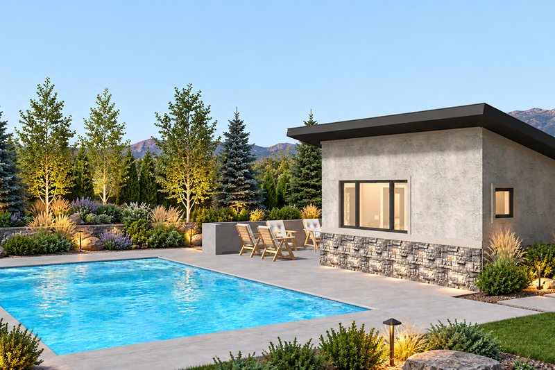 Home Plan - Exterior - Front Elevation 3 for Modern House Plan #1060-505, 1 bath