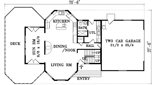Home Plan - Modern Floor Plan - Main Floor Plan #1-1398