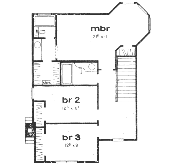 Bungalow Floor Plan - Upper Floor Plan #36-284