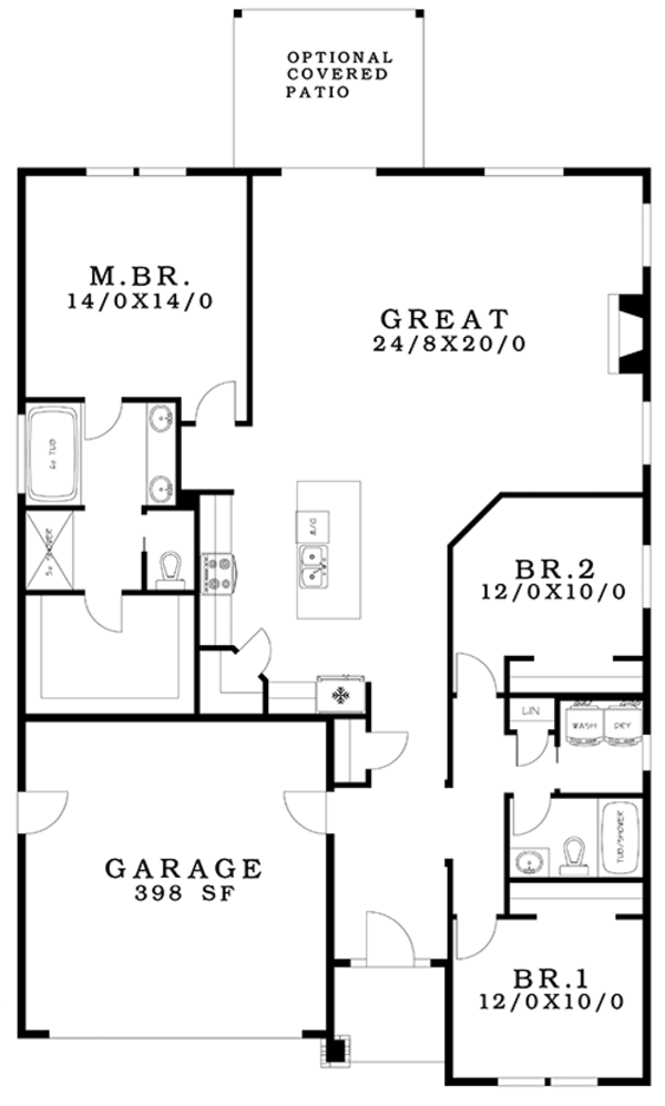 House Design - Ranch Floor Plan - Main Floor Plan #943-50
