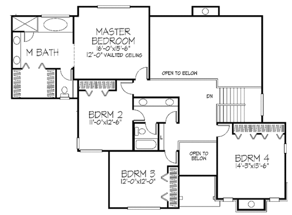 Dream House Plan - Traditional Floor Plan - Upper Floor Plan #320-694