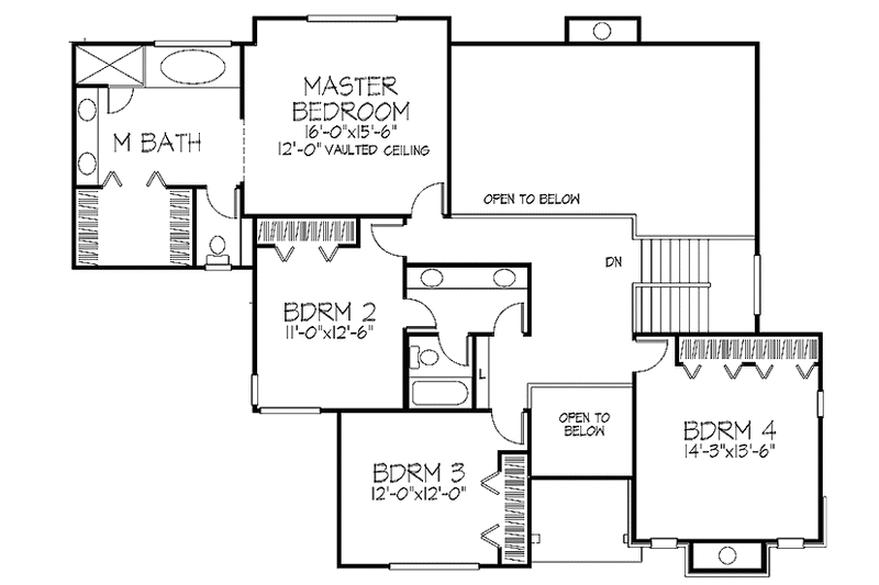 Home Plan - Floor Plan - Upper Floor for Traditional House Plan #320-694 - 4 bed, 2.5 bath