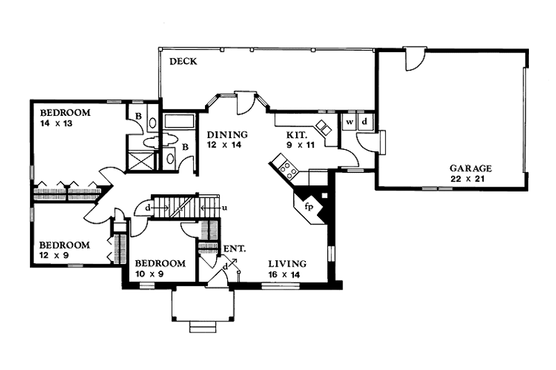 Dream House Plan - Floor Plan - Main Floor for Country House Plan #1016-14 - 3 bed, 3 bath