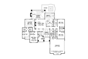 Floor Plan - Main Floor for Cottage House Plan #929-927 - 4 bed, 3 bath