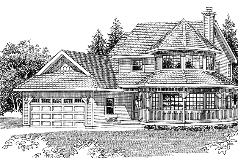 Architectural House Design - Victorian Exterior - Front Elevation Plan #47-821