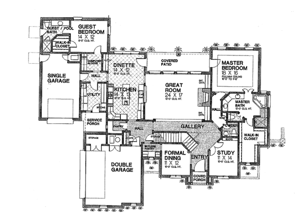 House Blueprint - Classical Floor Plan - Main Floor Plan #310-1201