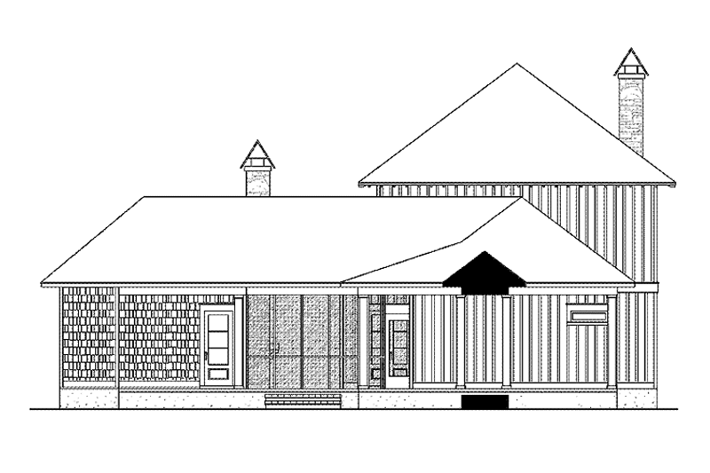 Architectural House Design - Exterior - Rear Elevation for Bungalow House Plan #37-278 - 4 bed, 4.5 bath