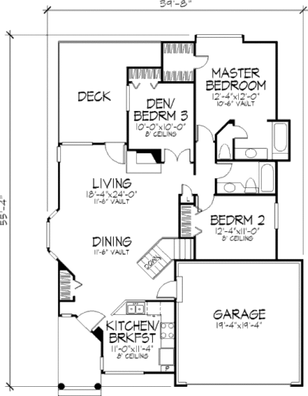 Architectural House Design - Ranch Floor Plan - Main Floor Plan #320-333