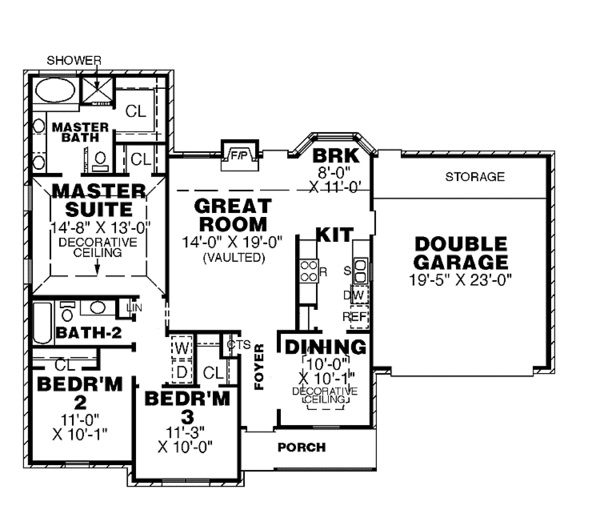 House Design - Traditional Floor Plan - Main Floor Plan #34-248
