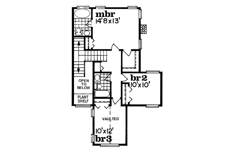Home Plan - Floor Plan - Upper Floor for Country House Plan #47-998 - 3 bed, 2.5 bath