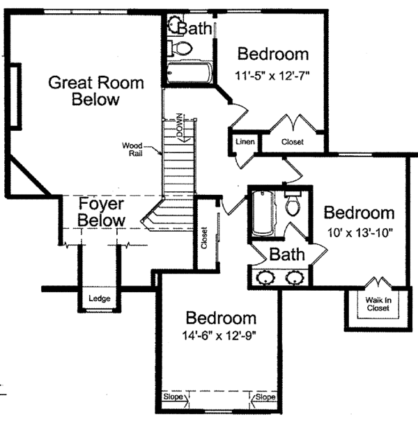House Blueprint - Country Floor Plan - Upper Floor Plan #46-791