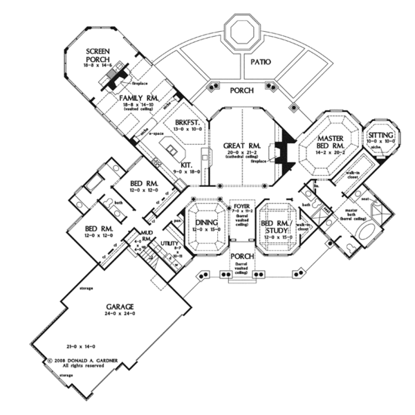 Craftsman Floor Plan - Main Floor Plan #929-920