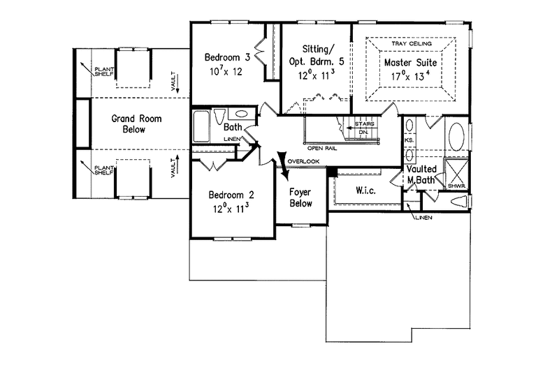 Home Plan - Floor Plan - Upper Floor for Country House Plan #927-690 - 5 bed, 3 bath