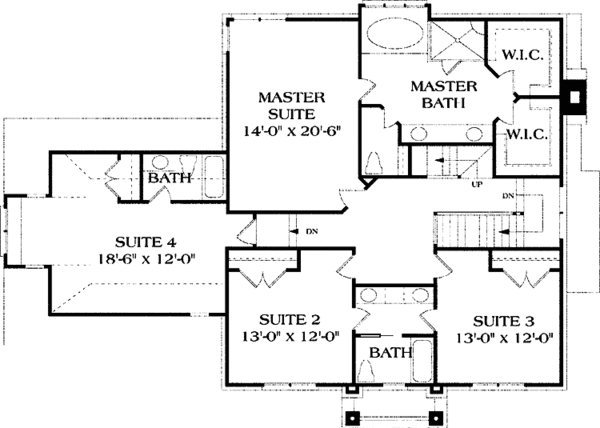House Plan Design - Colonial Floor Plan - Upper Floor Plan #453-160