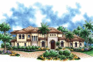 House Plan Design - Exterior - Front Elevation for Mediterranean House Plan #1017-39 - 4 bed, 5.5 bath