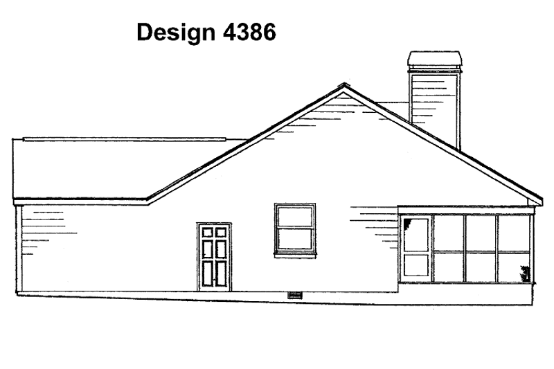 Dream House Plan - Exterior - Rear Elevation for Ranch House Plan #72-1067 - 3 bed, 2 bath