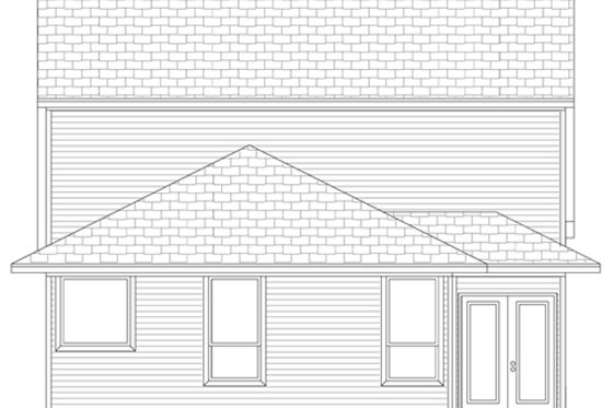 Exterior - Rear Elevation for European House Plan #84-566 - 3 bed, 2.5 bath