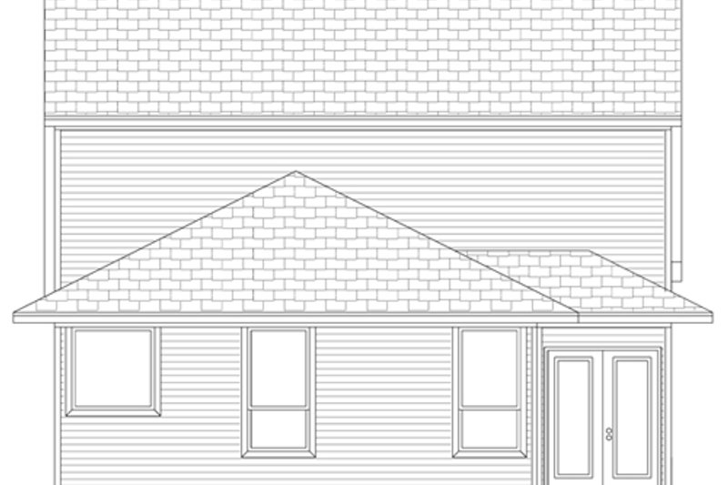 Home Plan - Exterior - Rear Elevation for European House Plan #84-566 - 3 bed, 2.5 bath